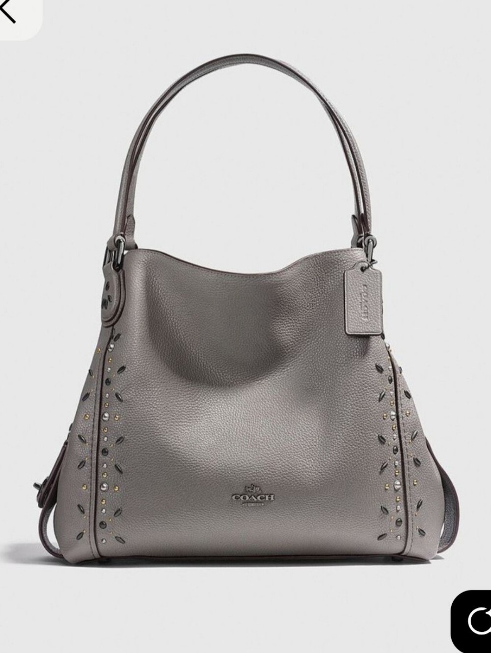 COACH 22794 Edie Shoulder Bag 31 with Prairie Rivets Gray   ** NEW w/Tags! **
